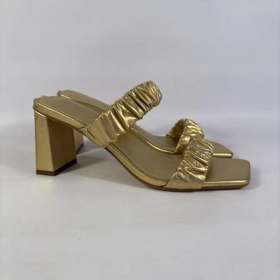 Guess Gwaindrea Women's Size 7.5M Gold Metallic Slip On Block Heeled -NEW - Image 1 of 4