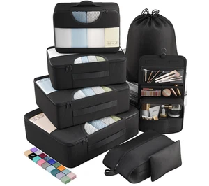 Veken 8 Set Packing Cubes for Travel Essentials, Suitcase Organizer Bags Set - Picture 1 of 8