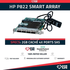 HP P822 CONTROLADORA RAID PCIe 2GB DE CACHE + BATERIA PN:615418-B21/643379-001 - Picture 1 of 8