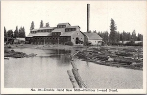 c1910s McCLOUD RIVER LUMBER CO. Postal de California "Sierra de doble banda No. 1" - Imagen 1 de 2