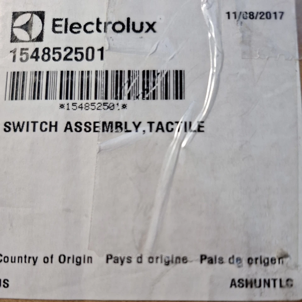 - НОВЫЙ В КОРОБКЕ 154852501 OEM FRIGIDAIRE ELECTROLUX U/I ТАКТИЛЬНЫЙ ПЕРЕКЛЮЧАТЕЛЬ В СБОРЕ - - Изображение 1 из 1