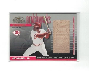 Joe Morgan 2001 Donruss Classics Benchmarks Game Used Stadium Bench SP - Picture 1 of 1