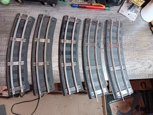 5 American Flyer 727 Black Wide Tie Curved Rubber Roadbed w/ Track - Picture 1 of 2