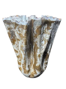 Vintage Italy Glazed Handkerchief Vase Made In Italy Hand Crafted Art 6.5" - Picture 1 of 7