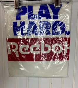 Camicia bianca dura Reebok Life Is Short Play uomo nuova vintage anni 90 taglia XL - Foto 1 di 4