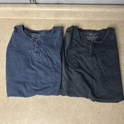 Lucky Venice Burnout Henley T Shirt Lot 2 Shirts Men’s XL Black Blue NWT - Image 1 of 4