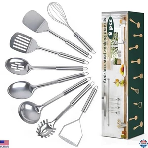 8-teiliges Edelstahl Kochutensilien Set - Hitzebeständige Küchenhelfer - Bild 1 von 7