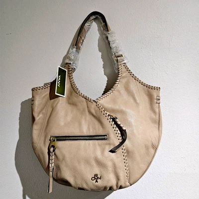 OrYany Designer Leather Hobo Shoulder Bag -Tan with Whipstitch Detail NWT - Image 1 of 4