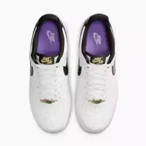 Nike Air Force 1'07 LVB EMB World Champion bianco nero puro platino DR9866 100 - Foto 1 di 8