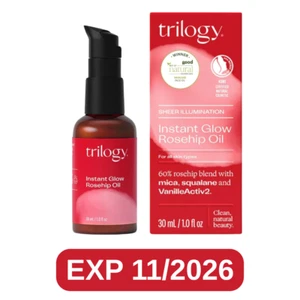 Trilogy Instant Glow Rosehip Oil 30ml – Hydrating, Illuminating, Anti-Aging - Picture 1 of 6