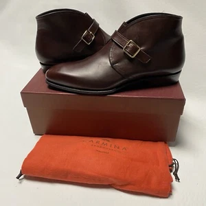 Bota Carmina Marrón Chukka Una Correa JR Rendenbach EE. UU. 10 con Caja y Bolsas Blandas $725 - Imagen 1 de 17