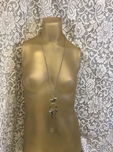 Signed "The LIMITED" Bird and Bees Silver-tone Pendant 32" Long - Picture 1 of 9