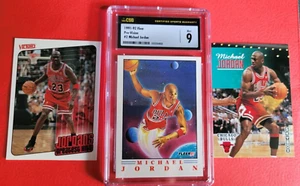 MICHAEL JORDAN 91-92 FLEER PRO-VISION GRADED CSG MINT 9 CARD + GREATEST & SKYBOX - Picture 1 of 8