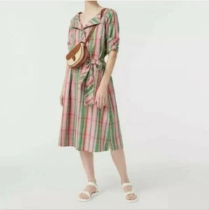 JCREW Stretch cotton poplin shirtdress with removable belt S 6 AY169 SP 21 pink - Picture 1 of 10