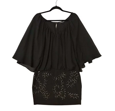 Vestido De Colección Años 90’s Y2K Rampage Cuentas Lentejuelas Negro Ala de Murciélago Gótico Retro Para Mujer Talla L Foto 1 de 4