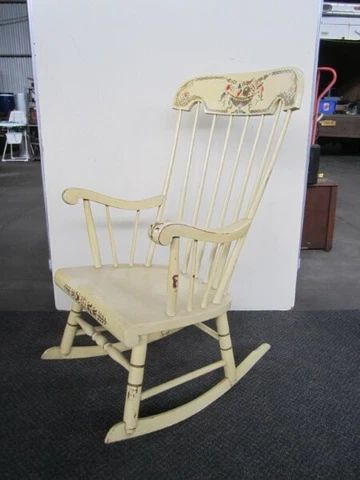 Vintage Tell City Hitchcock Style hand painted wood rocker rocking chair W650.5 Cover
