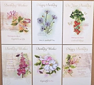 6er-Pack weibliche Geburtstagskarten weibliche Damen Blumenmuster Geburtstag Grußkarten/w2 - Bild 1 von 12