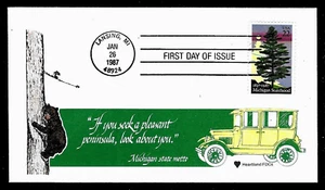 2246 22c Stamp (1987) THE MICHIGAN STATE 150 FDC BY THE HEARTLAND CACHETS !! - Picture 1 of 1