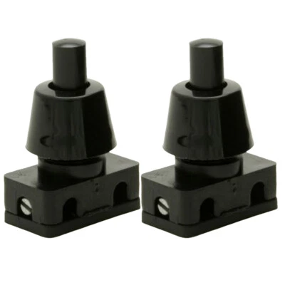 2PCS Miniature 2A 2 Amp 240V Push Button Press Switch Lamp Light - Black - Image 1 of 2