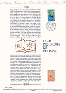 Document philatélique 1er jour 29- 1998 Ligue des Droits de l'Homme - Bild 1 von 1