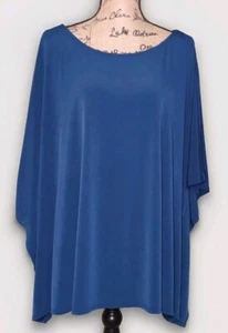 DANA BUCHMAN - Tunica elastica manica kimono blu navy a fessura - Donna taglia 3X - Foto 1 di 4