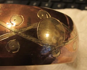 VINTAGE MEXICAN MCM COPPER WIDE DANGLE CUFF 1950's - Picture 1 of 6