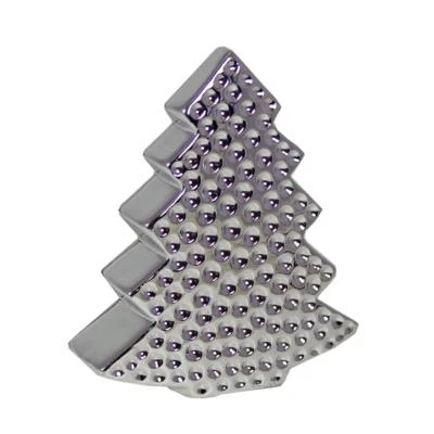 Natale Stanza Decorazione 13cm Argento Cromato Albero - Immagine 1 di 3