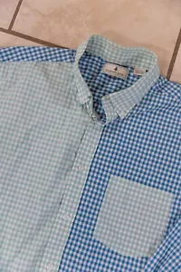 Southern Pines Button Down Mens L Colorblock Plaid Long Sleeve Casual Blue Green - Picture 1 of 10
