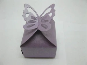 50X Shiny Purple Butterfly Wedding Favor Candy Gifts Boxes - Picture 1 of 3