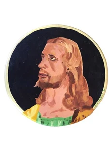 Vintage 1966 Christus Gemälde auf Holz religiös Christentum Jesus - Bild 1 von 9