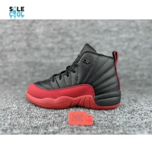 Nike Air Jordan 12 Retro PS Flu Game Black and Varsity Red Shoes 151186-002 - Picture 1 of 7