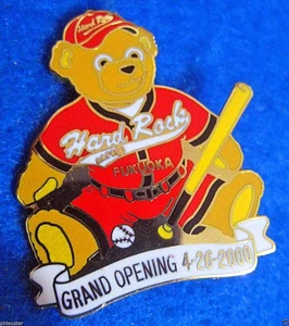 RARE PROTOTYPE FUKUOKA JAPAN GRAND OPENING BASEBALL BEAR Hard Rock Cafe PIN - Picture 1 of 1