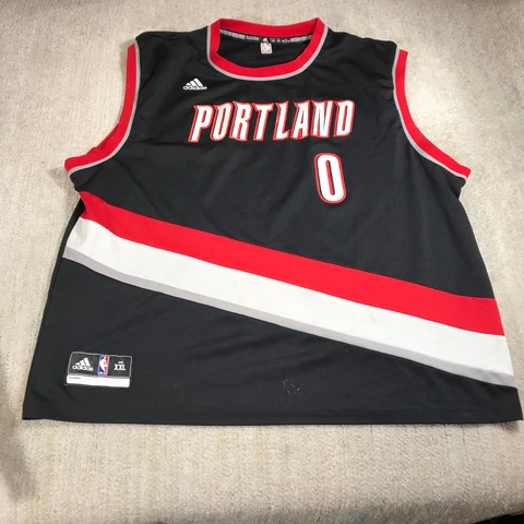 Damian Lillard Portland Trail Blazers Adidas Jersey Mens 2XL XXL Black Red White Cover