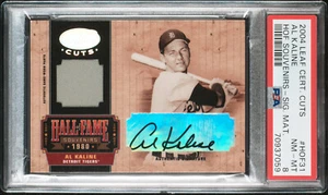 AL KALINE SIGNED 2004 LEAF CERTIFIED CUTS HALL OF FAME SOUVENIERS #'D 2/6 PSA 8 - Picture 1 of 2