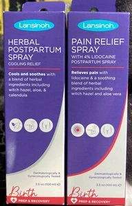 2X Lansinoh Herbal Postpartum Spray Cooling Relief - Cools & Soothes, 3.5 Fl Oz - Picture 1 of 3