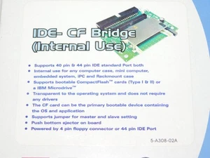 IDE 40 & IDE 44 CF Bridge Adapter internal use CompactFlash Conrad ST-308 - Afbeelding 1 van 2
