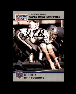 Bob Lilly Signed HOF 1990 Pro Set Super Bowl Supermen Dallas Cowboys Autograph - Image 1 of 2