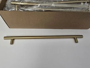 25 Brushed Brass Cabinet Cupboard Drawer Door Handle Pull Knob 12-3/5"L 10" Hole - Picture 1 of 5