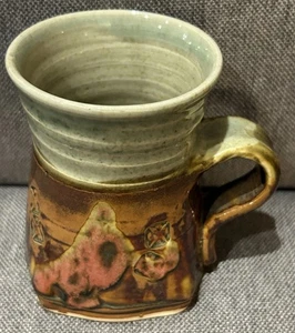 Vintage Studiokeramik kleiner Becher modern tropfenglasiert signiert Tasse Y2K - Bild 1 von 15