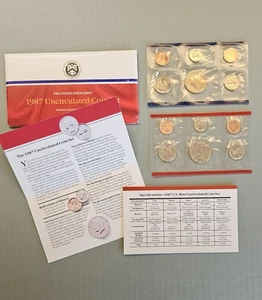 1987 PD US Mint Collector Coin Set - Original Government Packaging and cards - Bild 1 von 7