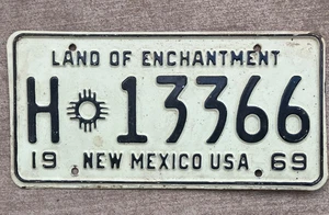 De Estate-Placa de Nuevo México 1969 vintage-- - Imagen 1 de 2