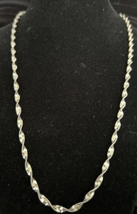 Sterling silver 925 necklace twisted chain Italian free shipping - Picture 1 of 4
