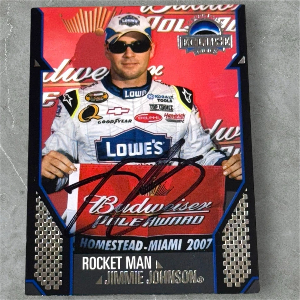 Jimmie Johnson 2008 PRESS PASS ECLIPSE #30 NASCAR HOFer CHAMP signed card - Image 1 of 1