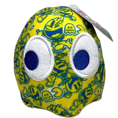 Pacman Ghost Sticker Bomb Graffiti Stuffed Arcade Plush NEW Yellow 4.5" RARE! - Image 1 of 4