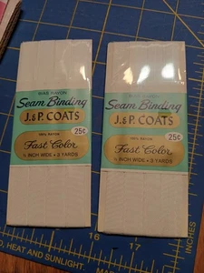 3 Vintage Naht Viskose Nahtbindung weiß je 3 Yds JP Mäntel Neu in Verpackung Neu aus altem Lagerbestand - Bild 1 von 2