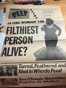 1973 Pink Flamingos National Peep Boulevardzeitung John Waters Divine & CD! NM - Bild 1 von 8