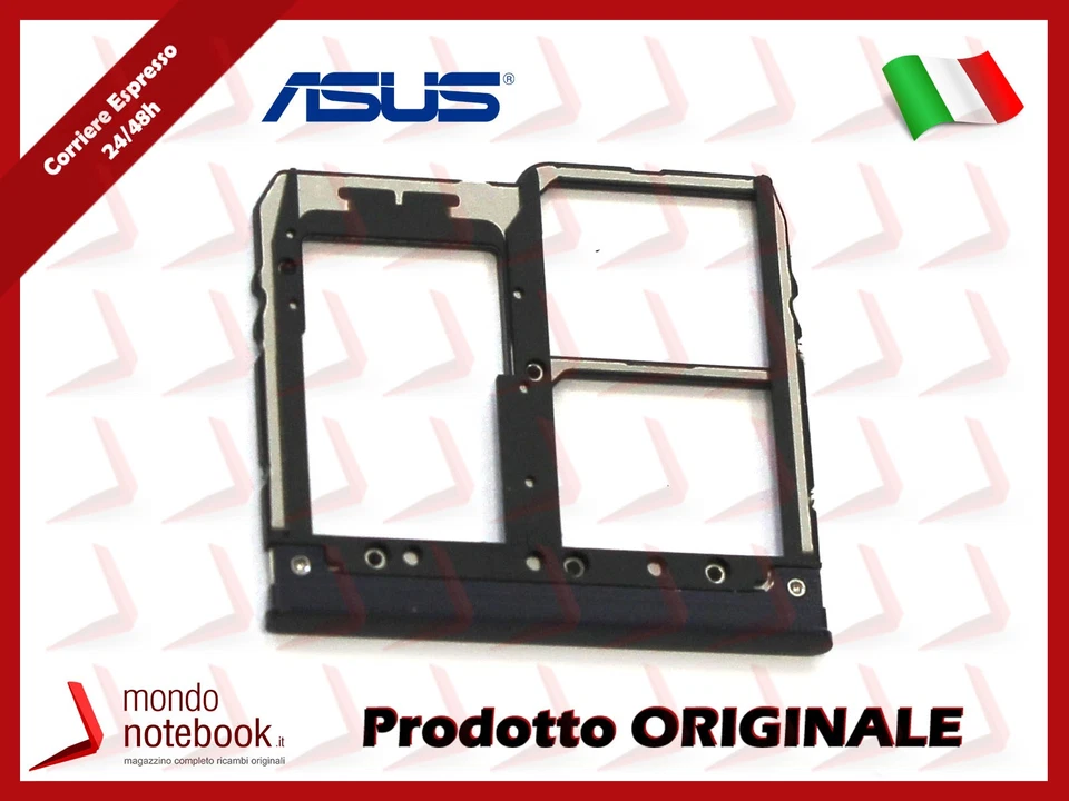 Carrello SIM Tray ASUS ZenFone Max Plus (M1) ZB570TL (X018D) (NERO) - Immagine 1 di 1