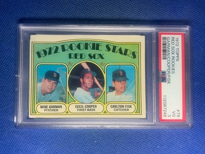 Tarjeta de novato Topps Carlton Fisk 1971 #20 Mike Garman Cecil Cooper RC HOF PSA 3 Foto 1 de 2