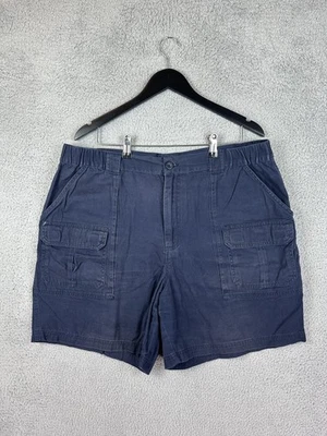 Croft & Barrow Shorts Mens 40 Navy Cargo Pockets Elastic Waist Utility Hiking - Image 1 of 4