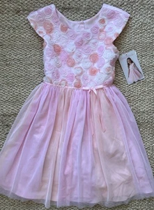 New Jona Michelle Pink Flower Tulle Dress 10 NWT - Picture 1 of 3